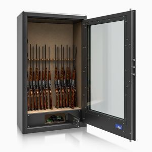 De Raat Cicogna Strong Grade 1 Model M3841050B Glass front 17 Gun Cabinet